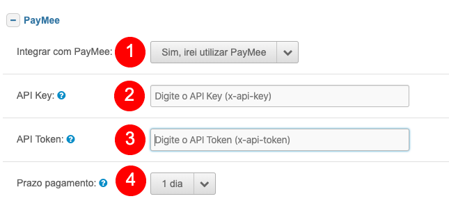 Configuração do PayMee para seu site