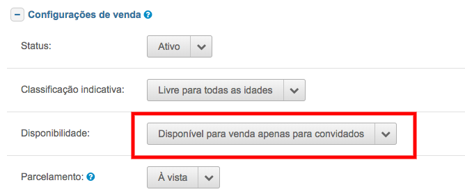 Disponibilidade evento apenas para convidados